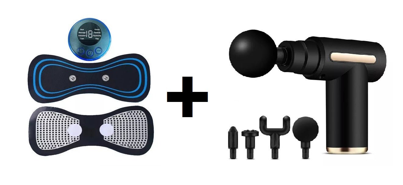 MASAJEADOR PISTOLA ÚLTIMA GENERACIÓN 4 en 1 + REGALO GRATIS (MINI PARCHE MARIPOSA)