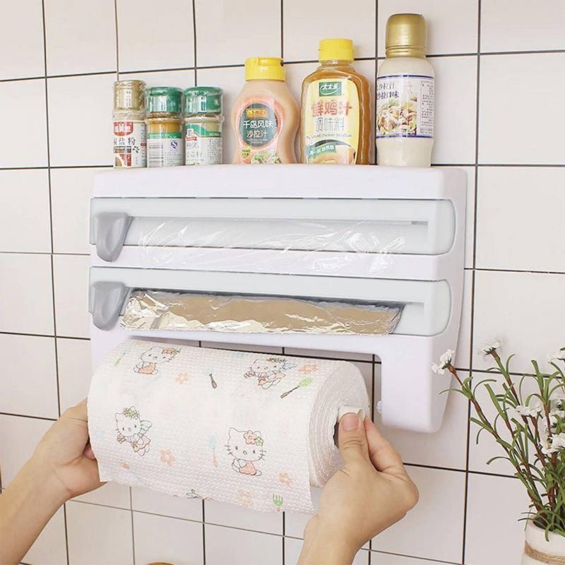 Dispensador de papel 4 en 1 🌪 EASY COOK 🧻 (Corte preciso y optimiza espacio)