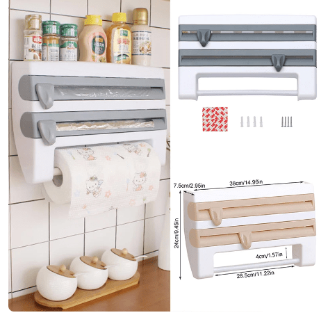 Dispensador de papel 4 en 1 🌪 EASY COOK 🧻 (Corte preciso y optimiza espacio)